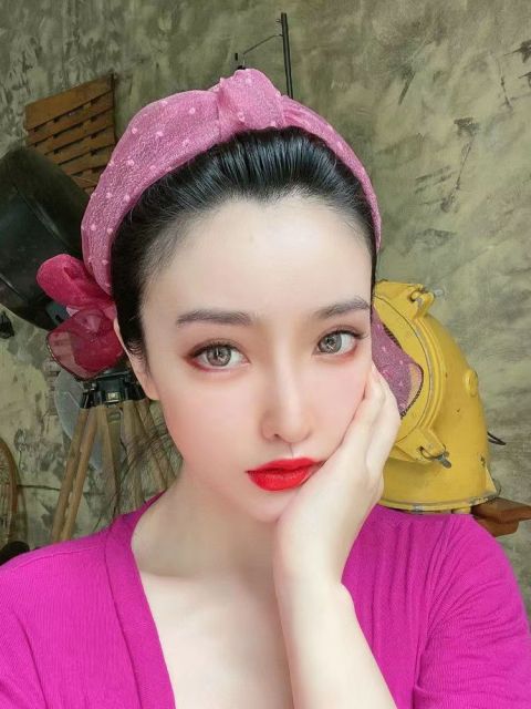 韓國R&U法式復古花苞飄帶發卡波點紗頭箍超仙女人味發飾蝴蝶結髮箍24043007