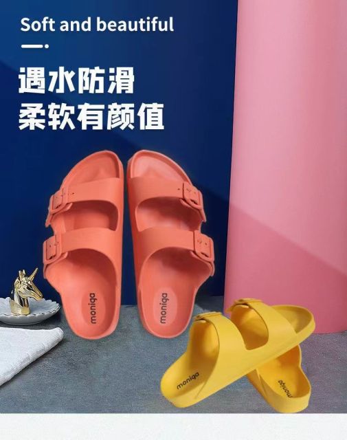 泰國進口moniga夏季新款eva軟底舒適透氣青年情侶韓版平底涼拖24051407