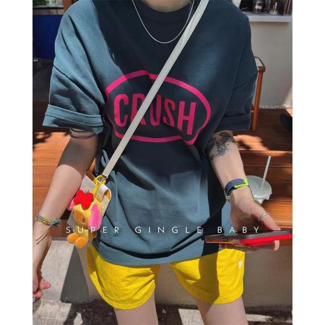 曼波風薄荷綠短袖t恤女夏裝多巴胺穿搭寬松半袖設計感上衣24051705