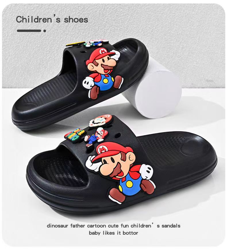 馬里奧男童拖鞋兒童防滑軟底大童寶寶新款室內家居外穿男孩涼拖鞋24052410