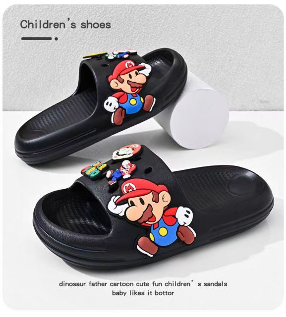 馬里奧男童拖鞋兒童防滑軟底大童寶寶新款室內家居外穿男孩涼拖鞋24052410