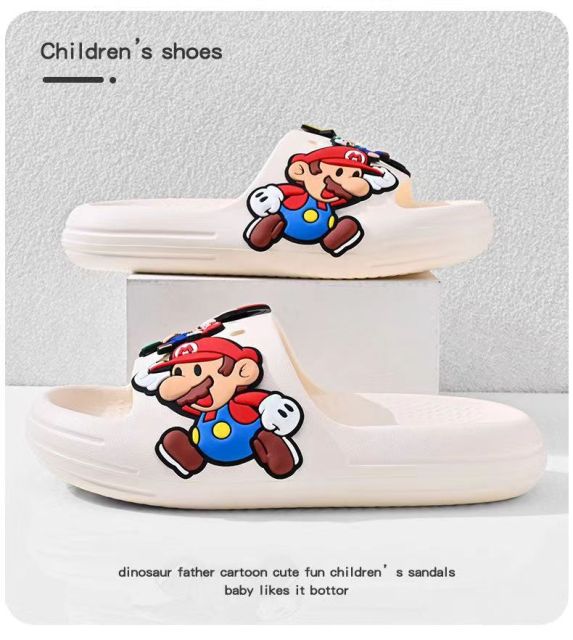 馬里奧男童拖鞋兒童防滑軟底大童寶寶新款室內家居外穿男孩涼拖鞋24052410