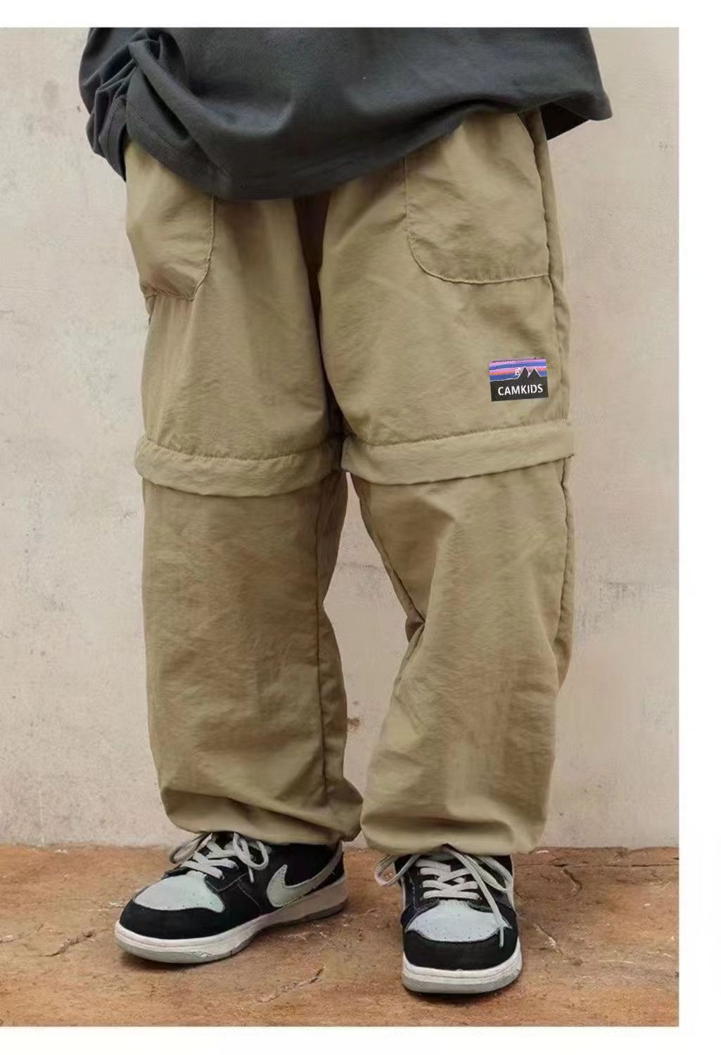 一褲兩穿速乾可拆卸褲腿戶外機能風春夏新款中小男女兒童長短24060705