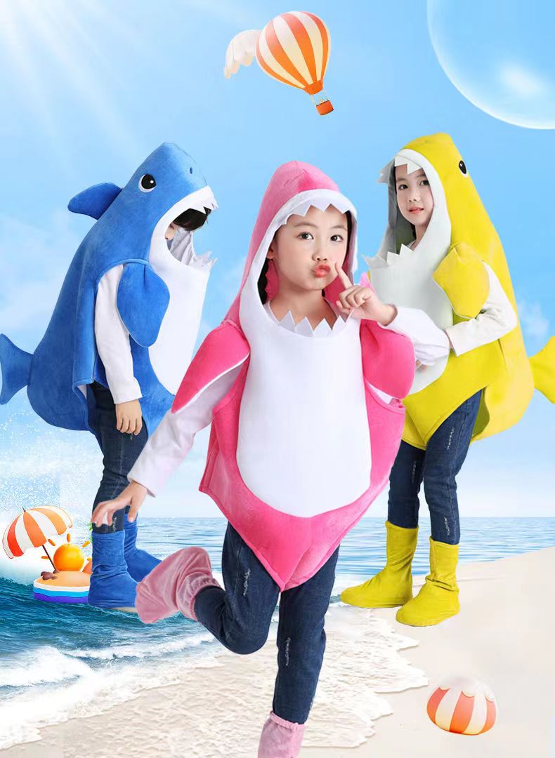 鯊魚寶寶演出衣服兒童鯊魚一家幼兒園萬聖節舞台表演扮演服裝24061107