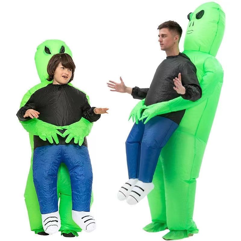 萬聖節裝扮道具外星鬼抱人充氣服成人兒童親子活動搞怪卡通人偶服24061104