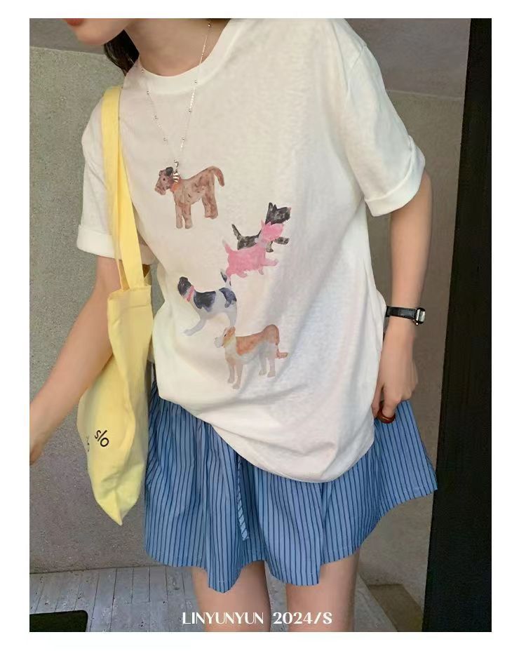 夏日蓬蓬裙韓版減齡藍色竪條紋a字裙女設計感小眾高腰系帶半身裙24062203