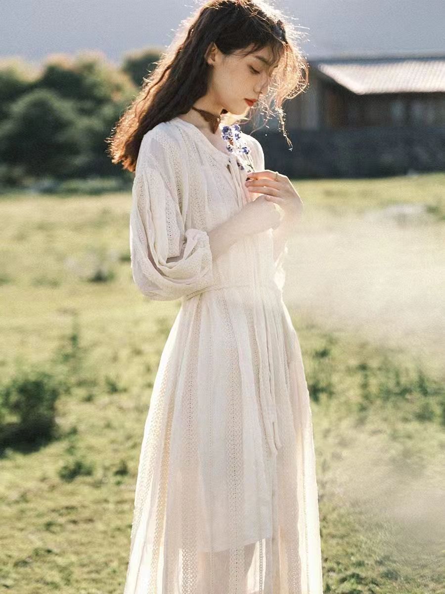 女裝流蘇開衫春秋季新款一片式薄外套寬松疊穿長裙長款防曬衫24070606