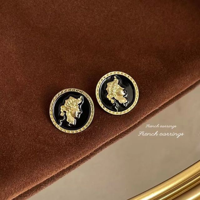 復古vintage時尚滴油耳環小眾氣質中古風耳釘個性高級感珍珠耳飾24071507