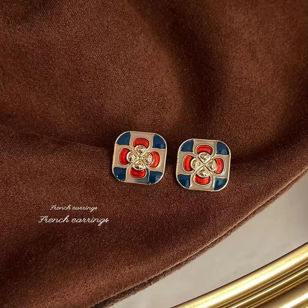 復古vintage時尚滴油耳環小眾氣質中古風耳釘個性高級感珍珠耳飾24071507