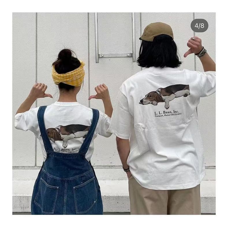 mdnsness聯名BEAM日系復古動物印花短袖戶外運動寬松T恤情侶24082702