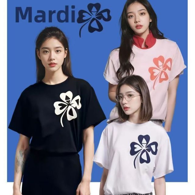 韓國Mardi短袖女夏四葉草印花上衣金高銀同款T恤潮24082802