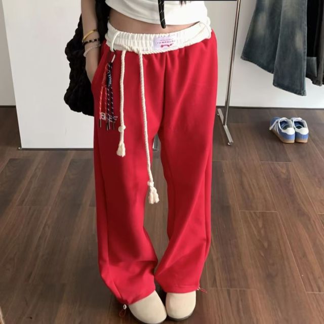 韓版秋季新款美式街舞嘻哈運動衛褲男女同款直筒百搭休閒褲潮24083005