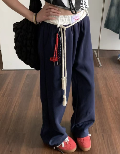 韓版秋季新款美式街舞嘻哈運動衛褲男女同款直筒百搭休閒褲潮24083005