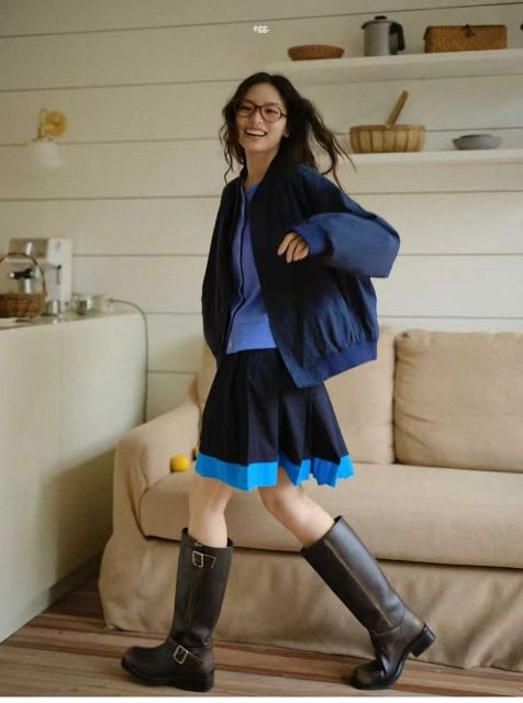 韓版暗扣新款早秋ins韓系女士新款休閒百搭長袖圓領開衫240914053