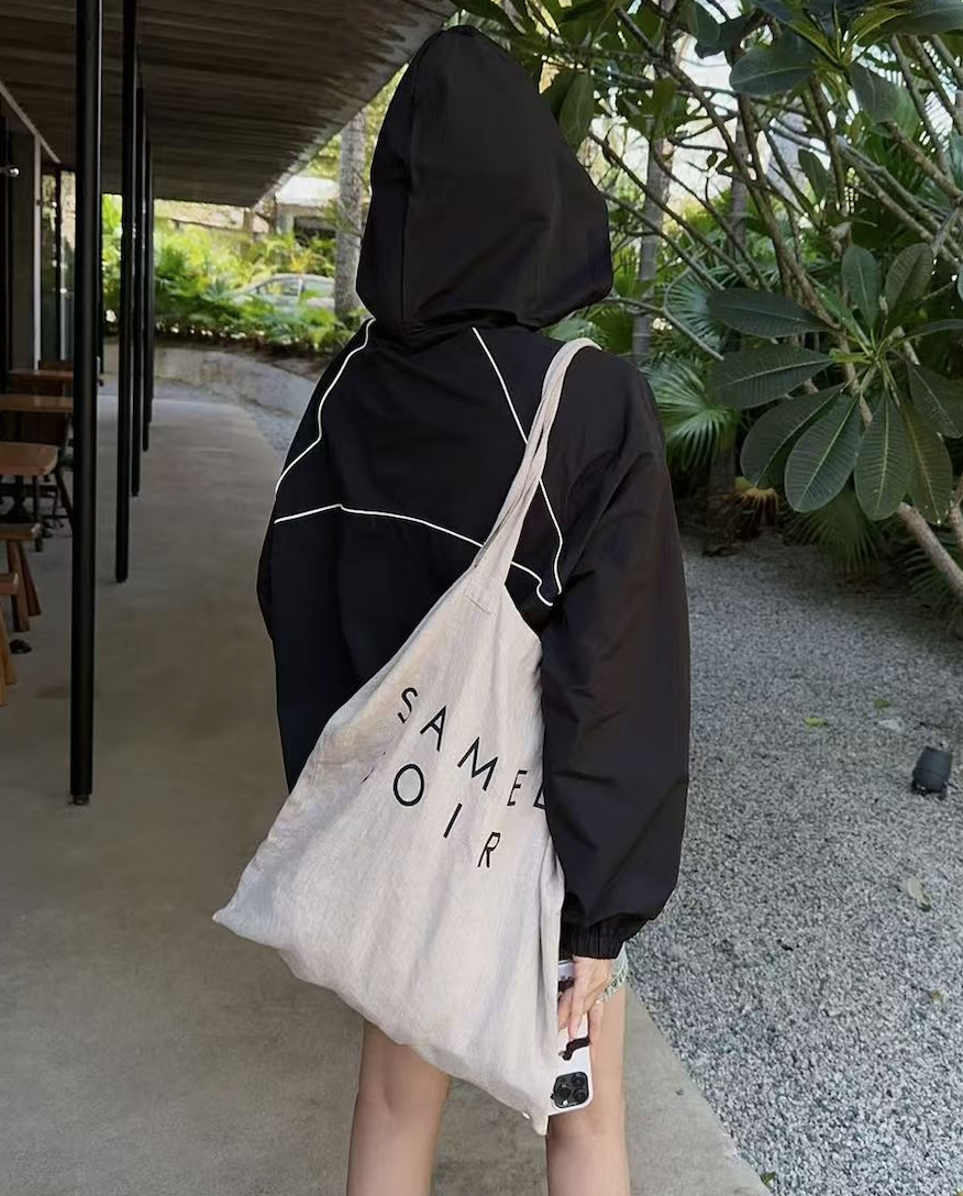 小個子寬松撞色休閒簡約薄款衝鋒衣女春季新款時尚洋氣上衣潮24101709