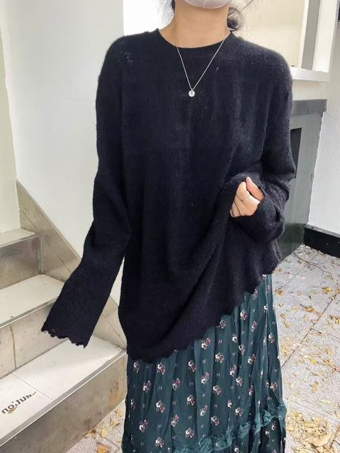 韓版鏤空蕾絲打底衫女秋冬韓版寬松高級感內搭T恤上衣潮24111103