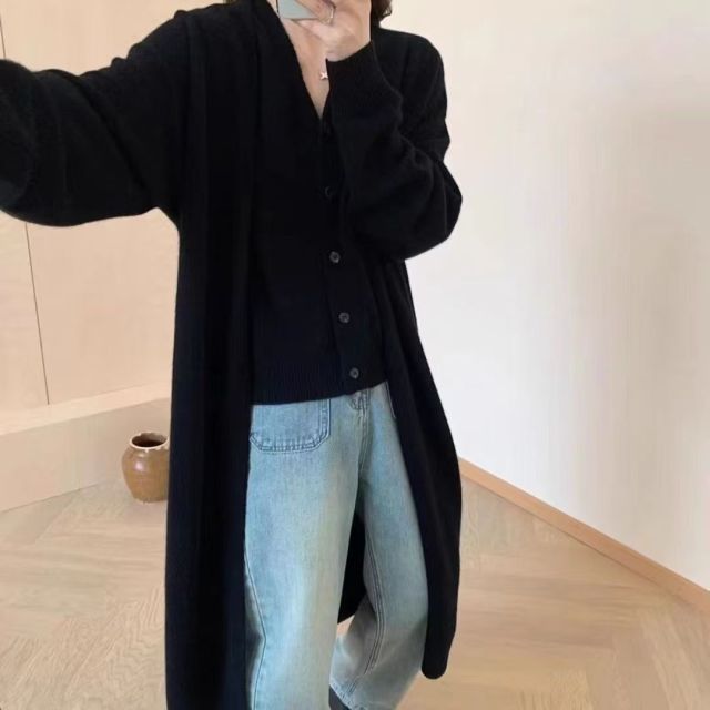 韓版寬松外套兩件套秋冬新款顯瘦針織套裝潮24112806