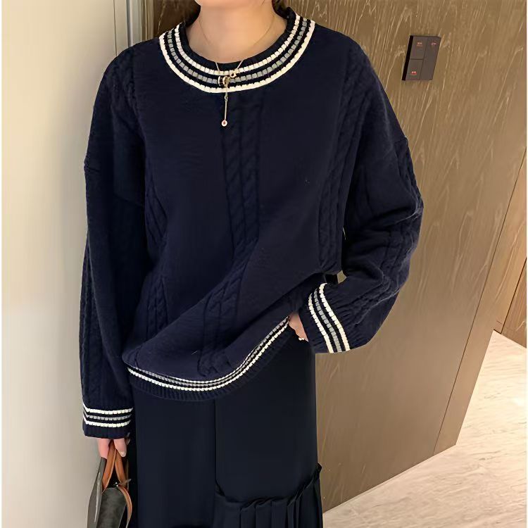 韓版軟糯韓系溫柔毛衣女秋冬寬松甜美外穿復古小眾上衣慵懶高級感厚實25021201