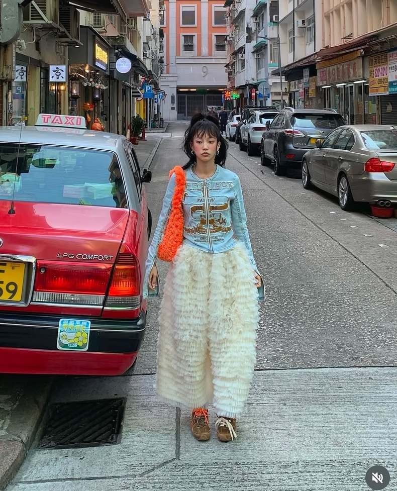 韓版重工蛋糕蓬蓬裙女春季新款網紗花苞休閒半身裙長裙子25032302