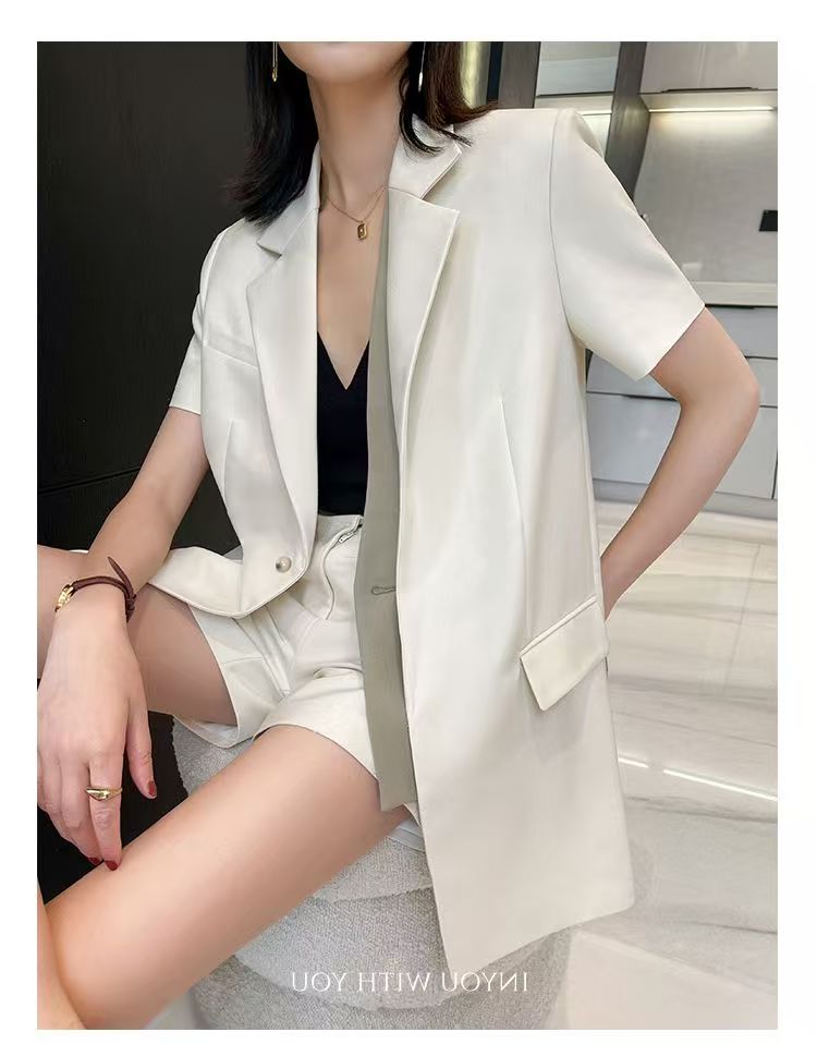 韓版高端氣質小香風西裝套裝女夏新款小個子輕熟風職業短褲兩件套25042103