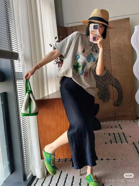 韓版灰色彩色蝴蝶圖案個性百搭純棉短袖t恤女T恤上衣25050603