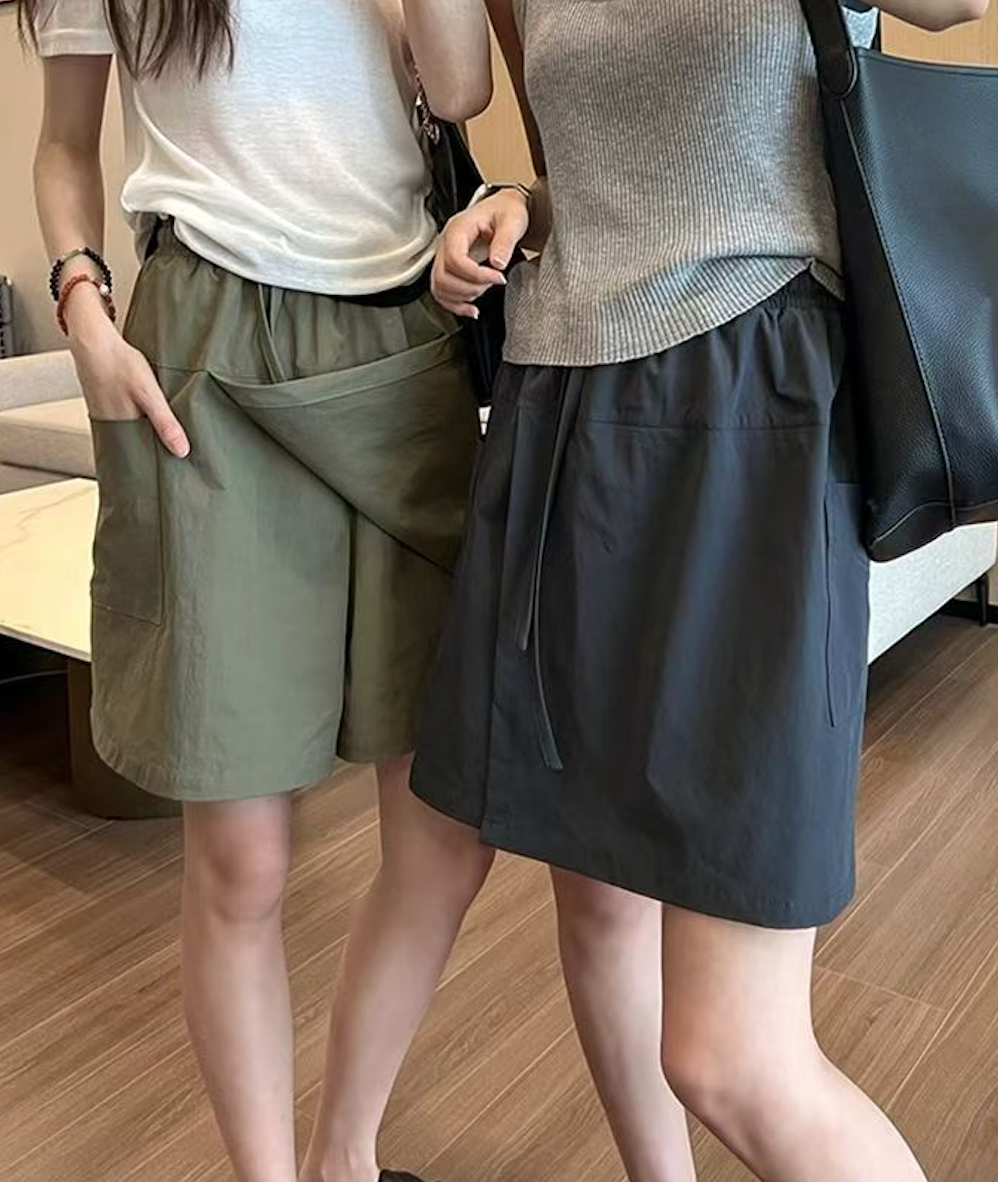 韓系設計感開叉短款工裝裙褲女夏季高腰a字半身裙防走光短褲25052501