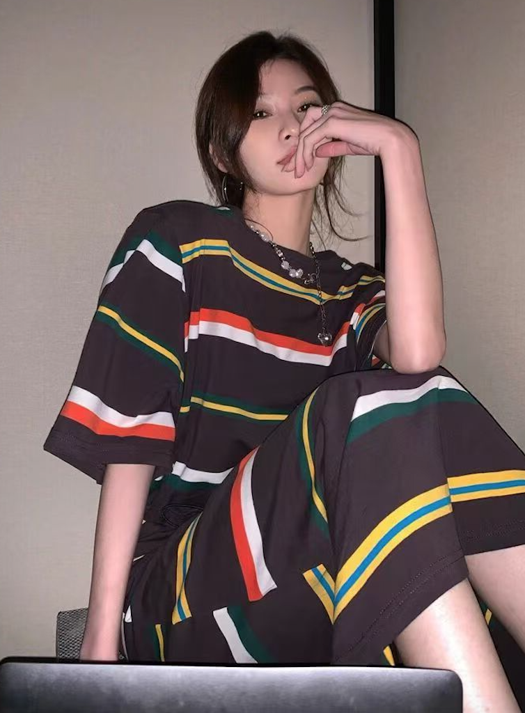 韓版爆款夏季新款女裝上衣過膝長裙時尚減齡設計感小眾兩件套裝裙25081501