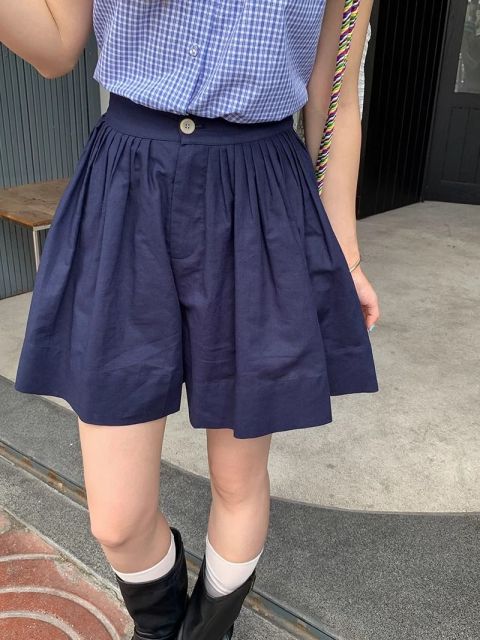 韓版有內襯闊腿褲短褲女夏季薄款褲子寬松超好看小個子裙褲25082803