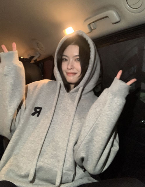 韓版抽繩連帽衛衣女秋冬新款寬松oversize美式上衣黃色加絨外套純棉25101603