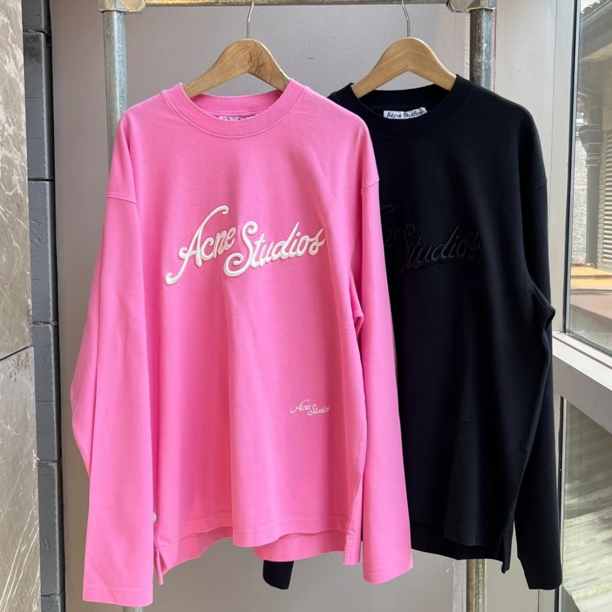 韓版新款珠地寬松立體刺繡字母徽標男女圓領美式風休閒ins長袖打底T恤25110801