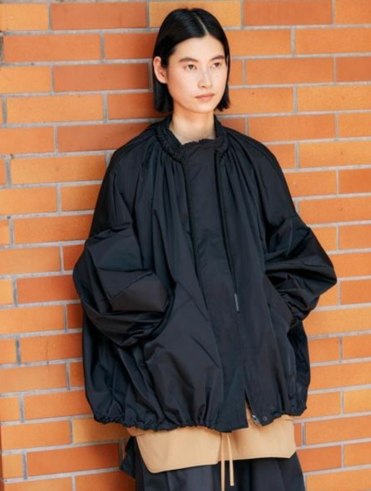 韓版日本貴牌小眾潮牌設計感寬松a字娃娃短款燈籠袖抽繩夾克風衣外套25120802
