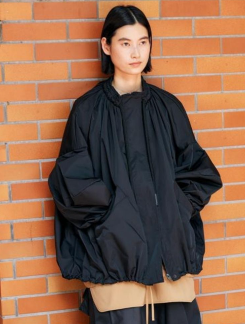 韓版日本貴牌小眾潮牌設計感寬松a字娃娃短款燈籠袖抽繩夾克風衣外套25120802