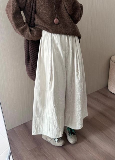 韓版森系寬松感肌理感夾棉直筒褲秋季款韓版休閒百搭保暖氣質長褲25121404