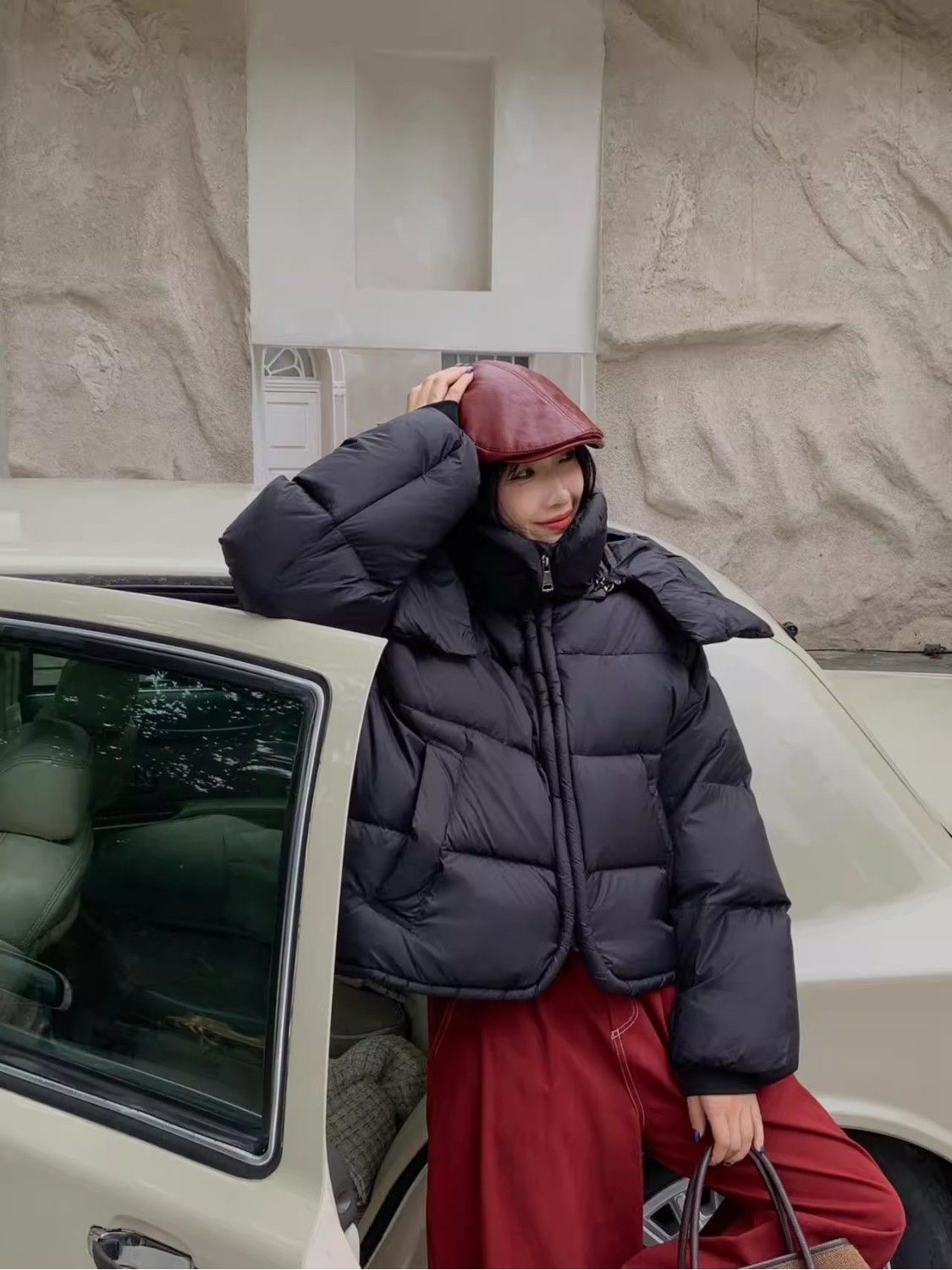 韓國寬松立領連帽加厚棉服女短款冬季高級感保暖麵包服外套25122803