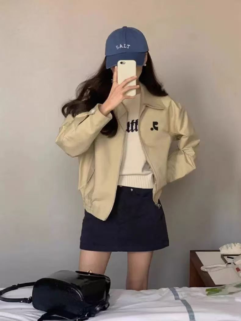 韓系秋季新款短款夾克外套女春秋新款韓版休閒工裝棒球服26033102