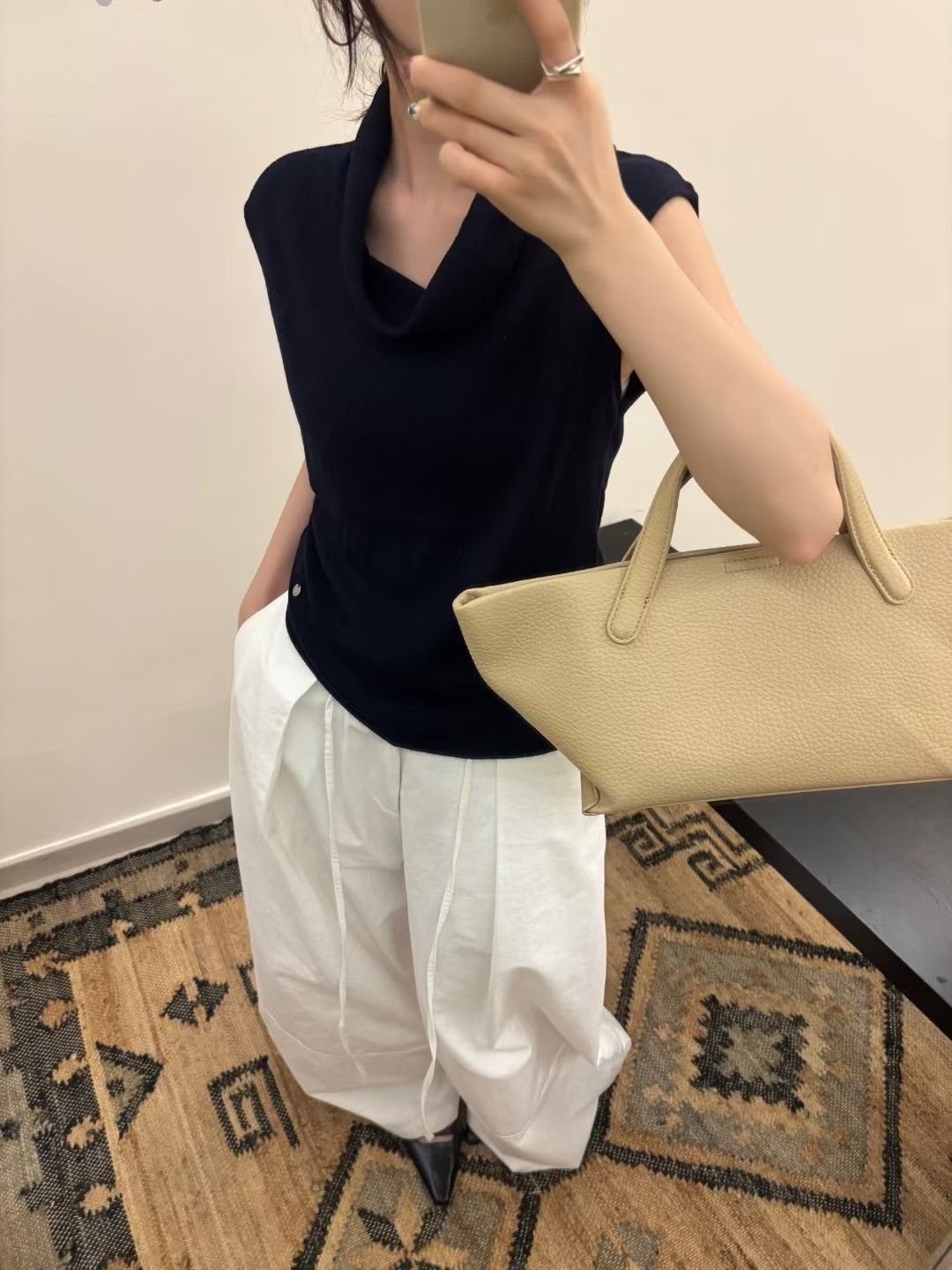 韓系性感蕩領針織衫女新款百搭洋氣內搭修身顯瘦無袖T恤上衣26042401