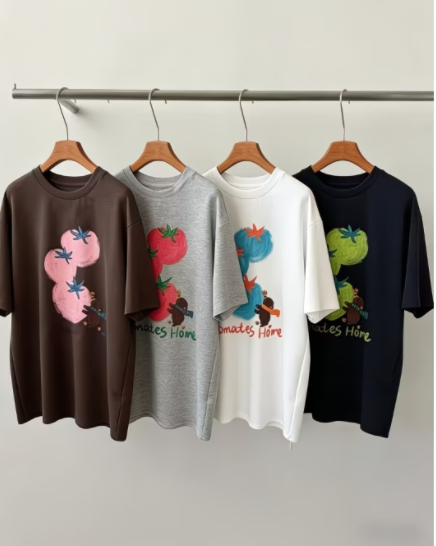 韓系休閒風卡通印花短袖T恤女夏季新款韓版寬松百搭純棉上衣26042603