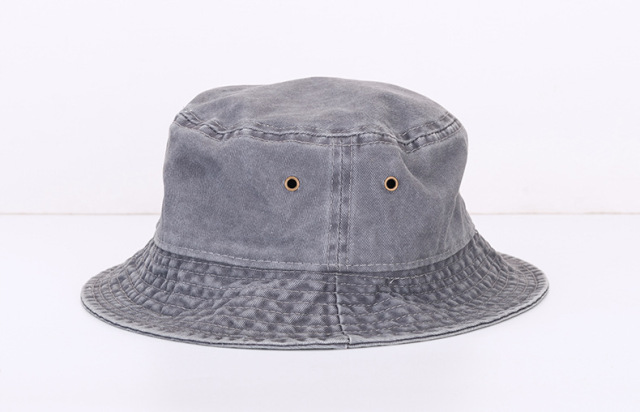 Vintage wash solid color bucket hat 