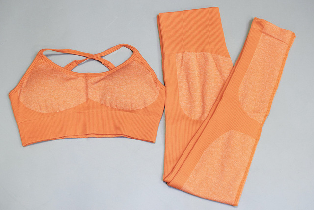 Seamless three-color spliced Yoga suit