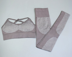 Seamless three-color spliced Yoga suit