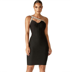 HANNY CRYSTAL BANDAGE DRESS