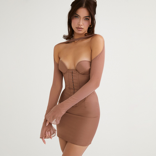 STRUCTURED CORSET MINI DRESS