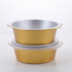 Round Shape Baking Use Gold Colour Aluminum Foil Container