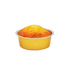 Round Shape Baking Use Gold Colour Aluminum Foil Container