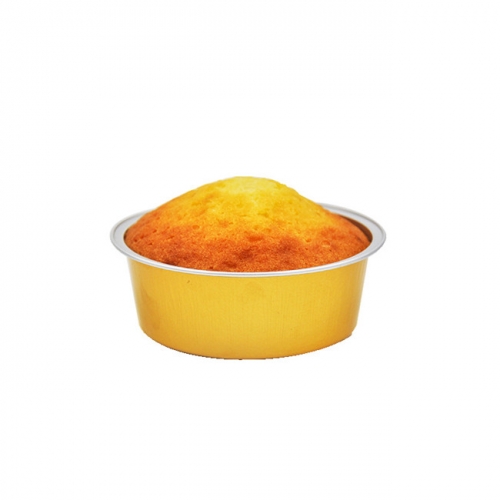 Round Shape Baking Use Gold Colour Aluminum Foil Container