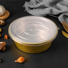 Round Shape Baking Use Gold Colour Aluminum Foil Container