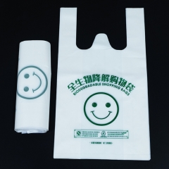 100% Biodegradable PBAT And Corn Starch Environmentally Friendly T-Shirt Bag