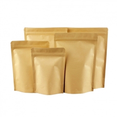 Doy Pack Waterproof Ziplock Reseal Kraft Paper Bags For Snacks