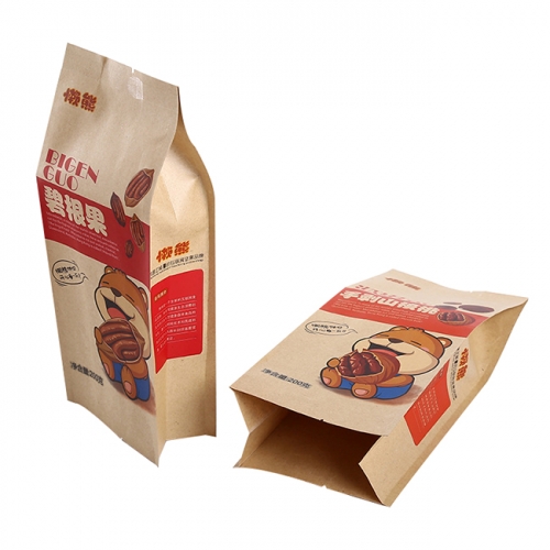Doy Pack Waterproof Ziplock Reseal Kraft Paper Bags For Snacks