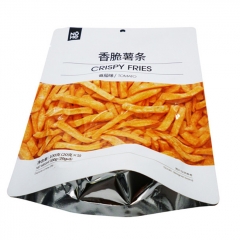 Nitrogen Filling Food Packaging Bags Crispy Fries 100g Aluminium Foil Stand Up Pouch